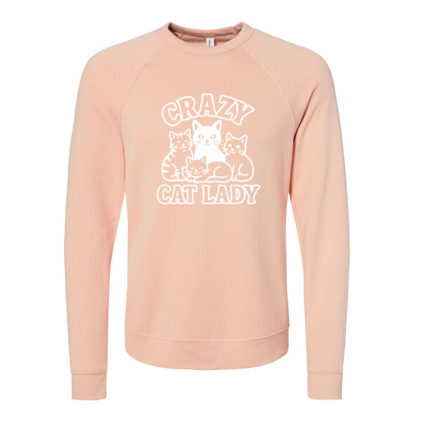 Crazy Cat Lady - Sponge Fleece Raglan Crewneck Sweatshirt Thumbnail